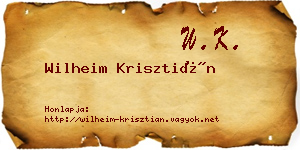 Wilheim Krisztián névjegykártya